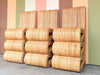 Set of Three Natural Rattan Snake Bar Stools