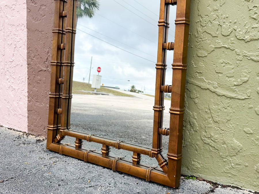 Rectangle Faux Bamboo Mirror