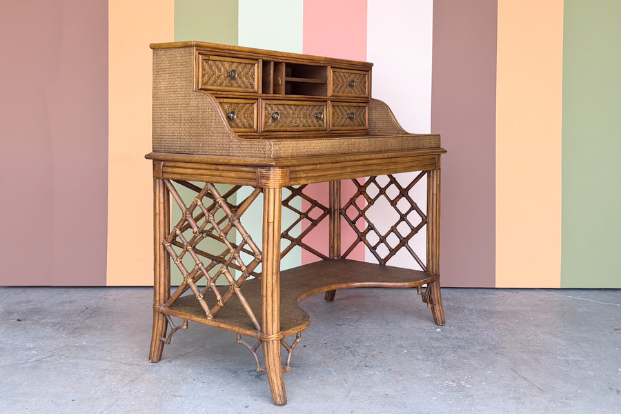 Chippendale Rattan Secretary