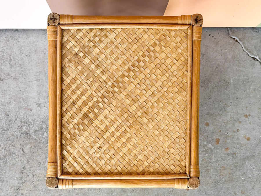 Set of Three Chippendale Rattan Nesting Tables