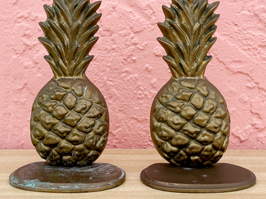 Brass Pineapple Bookends