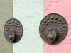 Pair of Metal Peacock Wall Pockets Signed by George Johnson