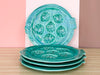 Set of Four Mediterranean Blue French Fish Oyster Plates