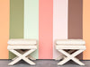 Pair of Upholstered X Benches