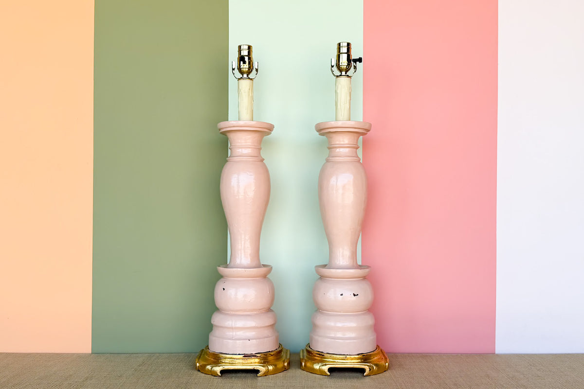 Pair of Pretty Pink Lamps
