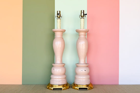 Pair of Pretty Pink Lamps