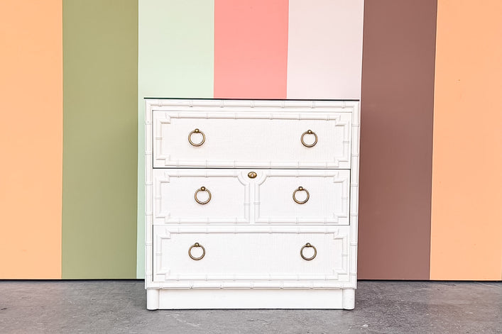 Drexel Faux Bamboo Oversized Nightstand