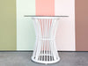 White Rattan Side Table