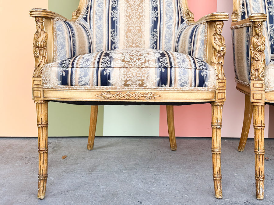 Pair of Chinoiserie Chic Pagoda Chairs