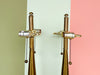 Pair of Glam Brass and Crystal Base Lamps