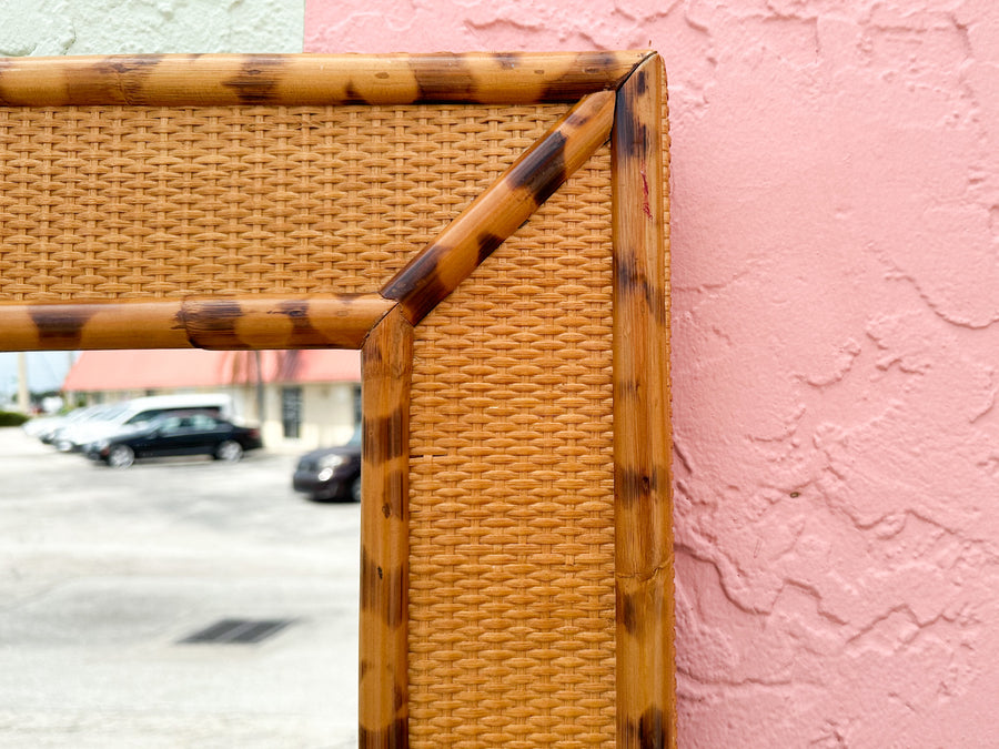 Tortoiseshell Bamboo Mirror with Shelf