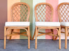 Set of Four Rattan Lattice Dining Chairs