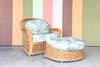 Braided Rattan Chair and Ottoman