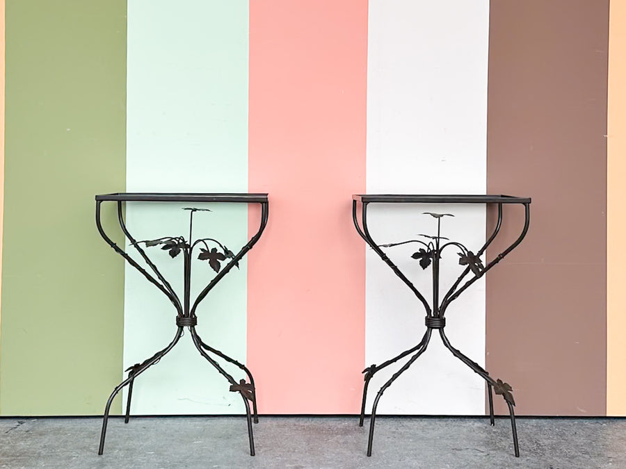 Pair of Cute Wrought Iron Side Tables