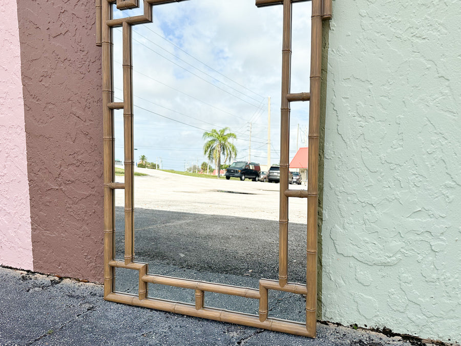 Greek Key Faux Bamboo Mirror