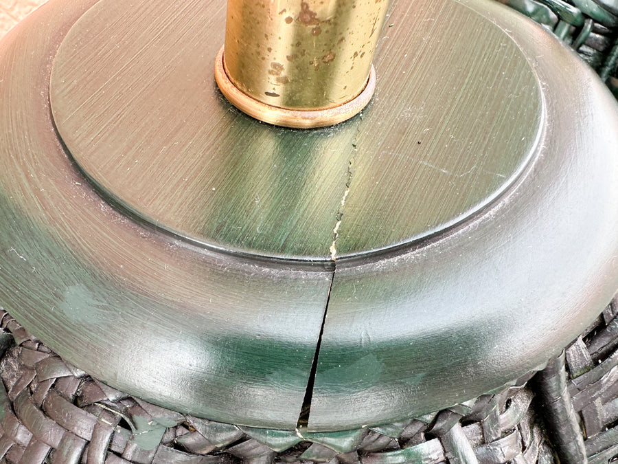 Pair of Gorg Green Island Style Basket Lamps