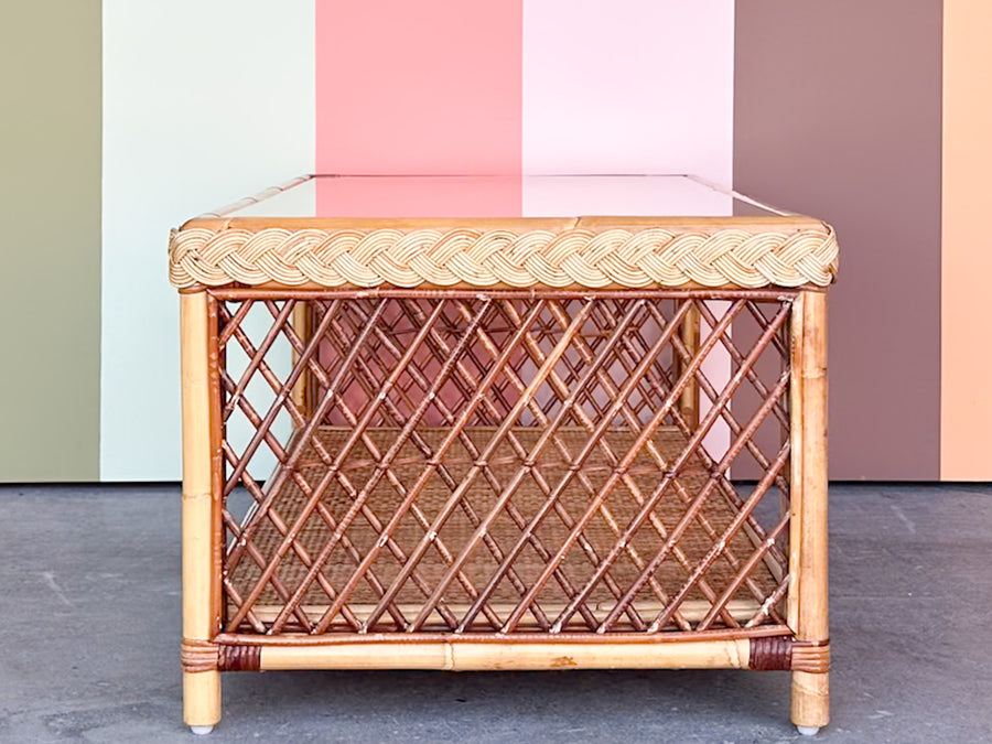 Braided Rattan Coffee Table