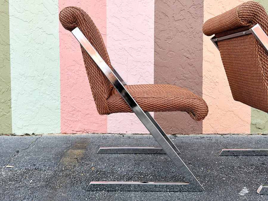 Pair of MCM Chrome Side Chairs