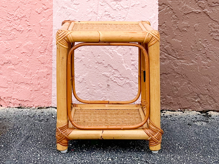 Set of Three Rattan Nesting Tables