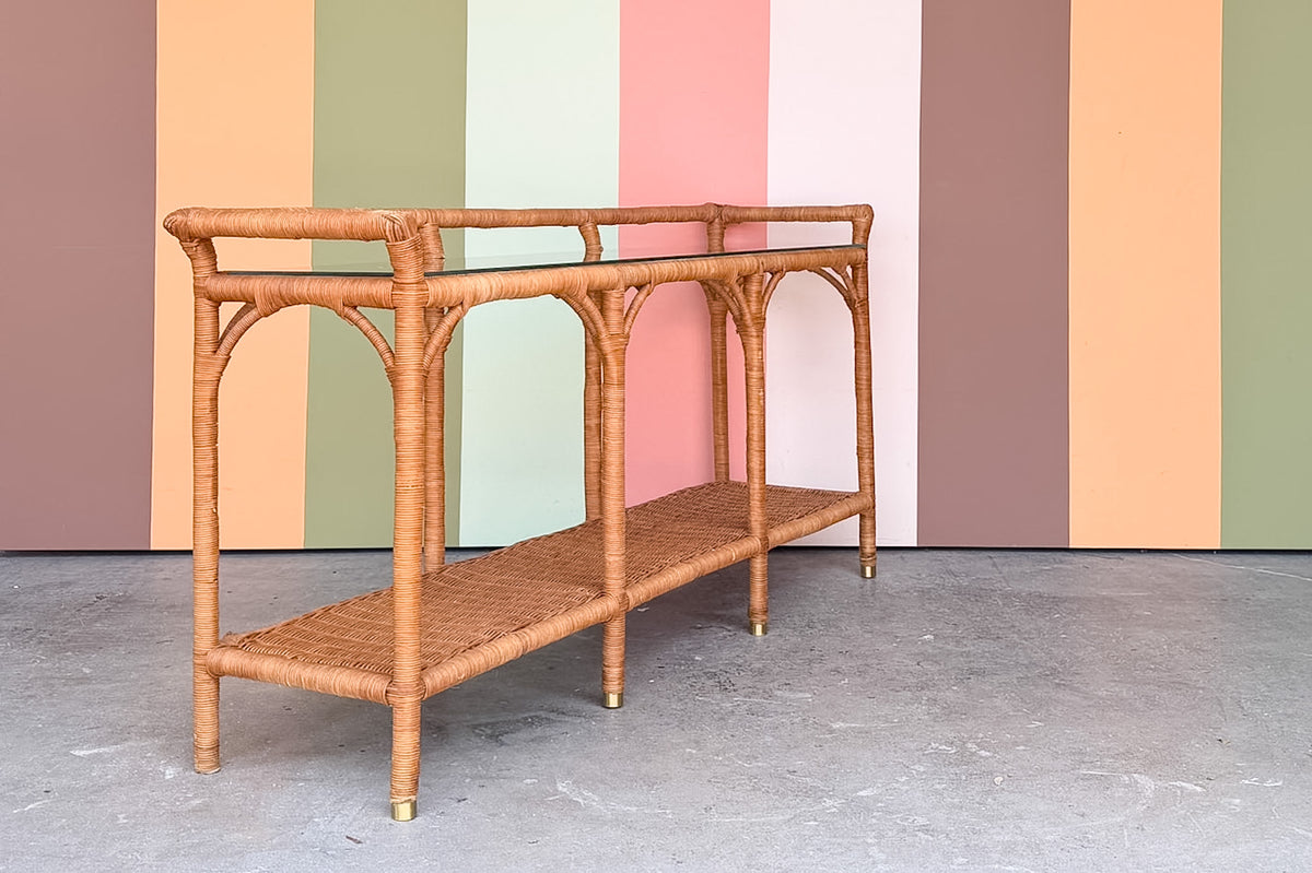 Rattan Wrapped Console