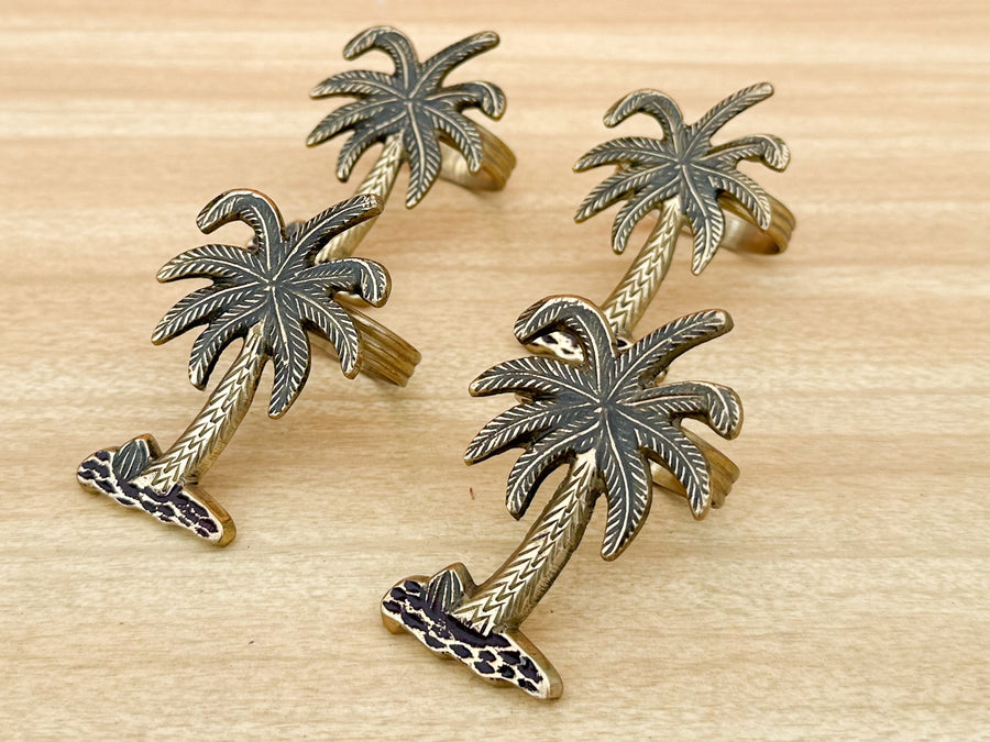 Set of Four Palm Tree Napkin Rings