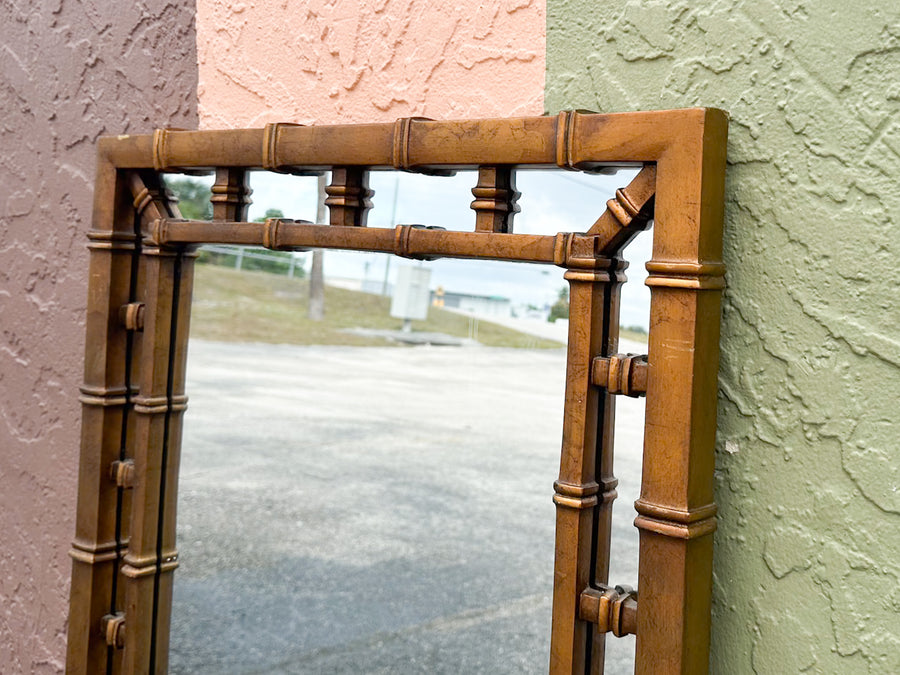 Rectangle Faux Bamboo Mirror