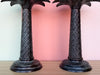 Pair of Large Palm Tree Candlesticks