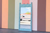 Turquoise Faux Bamboo Omega Mirror