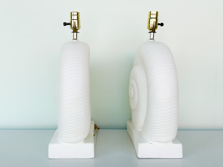 Pair of Coastal Nautilus Lamps