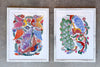 Pair of Colorful Bird Framed Art