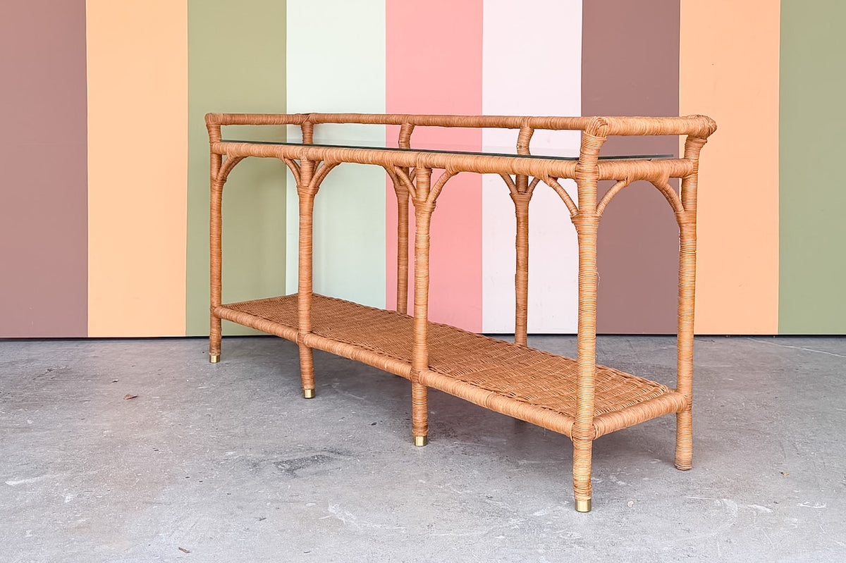 Rattan Wrapped Console