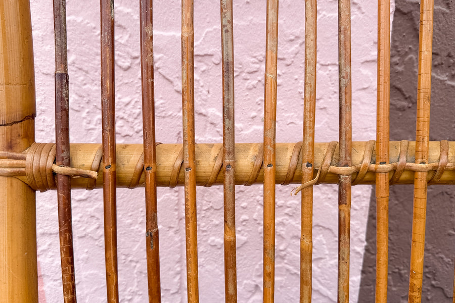 Set of Six Old Florida Rattan Dining Chairs