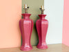 Pair of Rosy Pink Ceramic Lamps