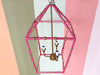 Pretty Pink Faux Bamboo Pagoda Lantern