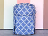 Sweet Blue and White Upholstered Vanity Chair