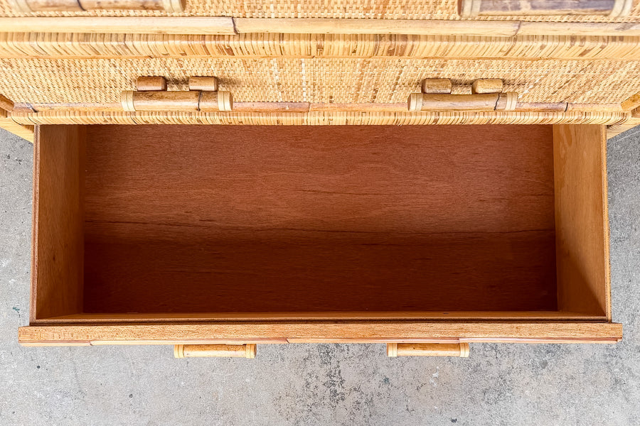 Island Style Rattan Wrapped Cabinet