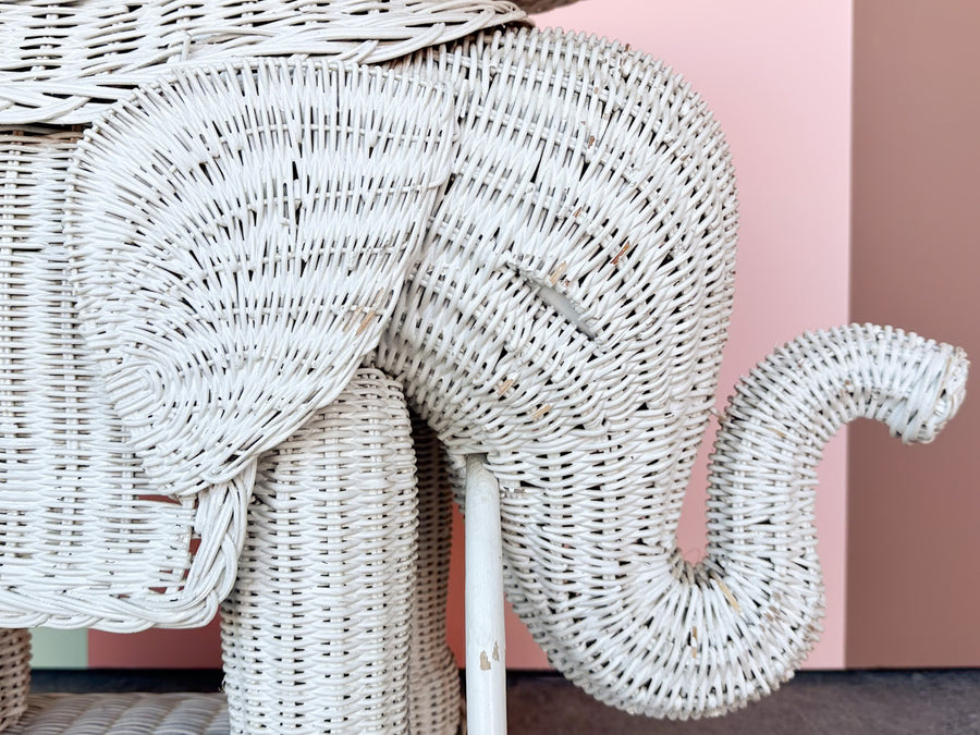 Wicker Elephant Garden Seat