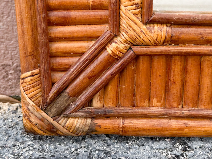 Old Florida Arch Rattan Mirror
