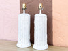 Pair of Faux Bamboo Leaf Lamps