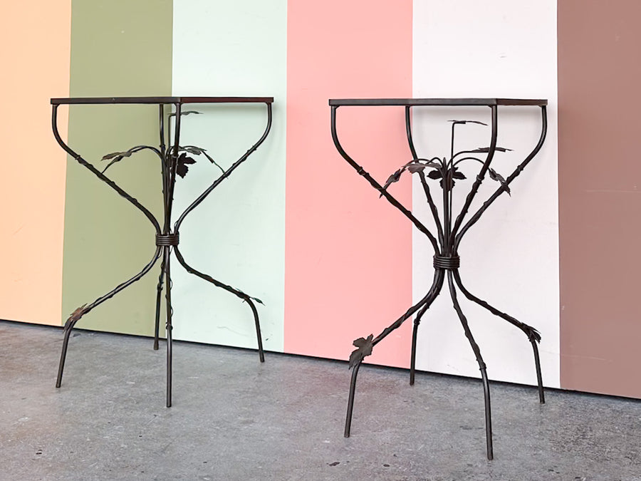 Pair of Cute Wrought Iron Side Tables