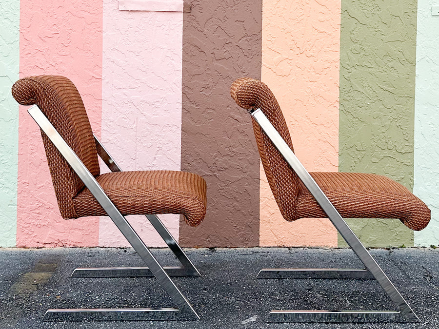 Pair of MCM Chrome Side Chairs