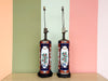 Pair of Red and Blue Chinoiserie Peacock Lamps