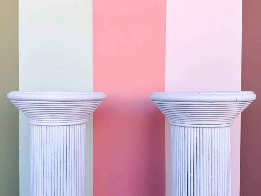 Pair of Pencil Reed Pedestals