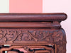 Chinoiserie Carved Rosewood and Marble Side Table