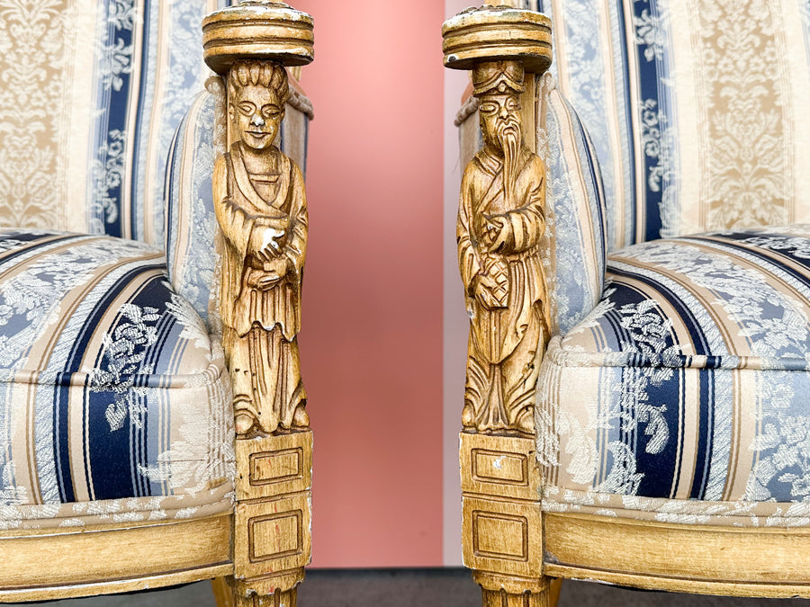 Pair of Chinoiserie Chic Pagoda Chairs