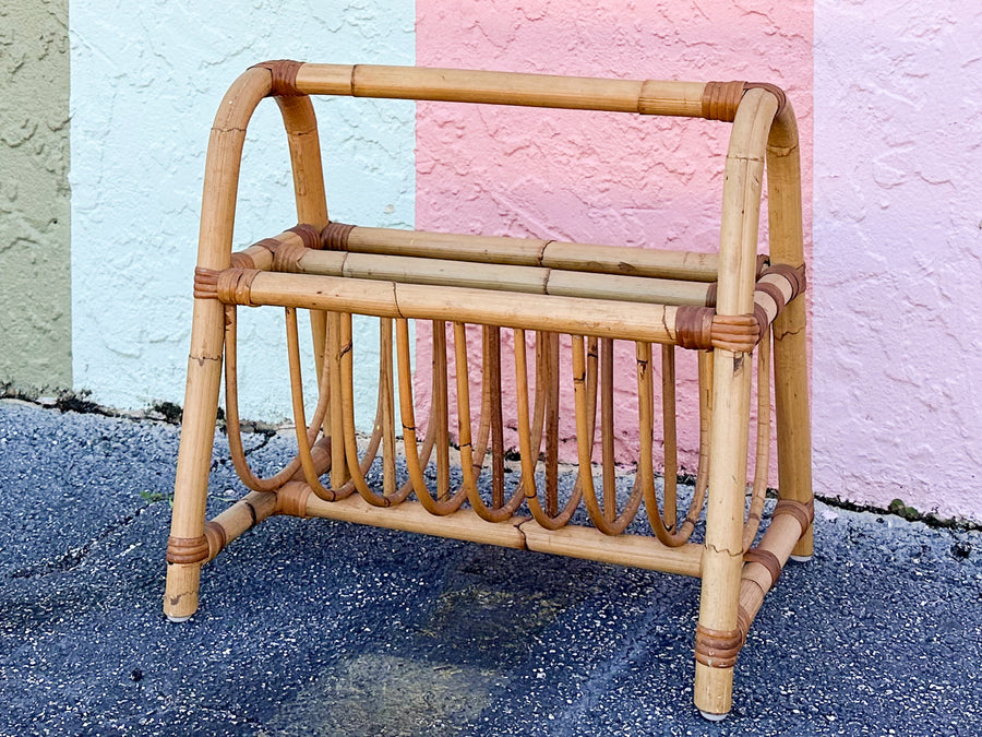Cute Rattan Magazine Rack