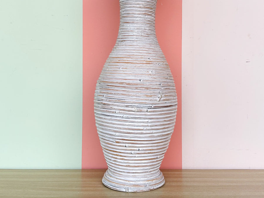 Pair of PIckled Pencil Reed Vases