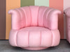 Pair of Pink Chic Upholstered Swivel Chairs
