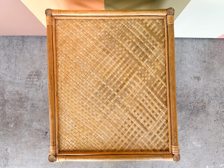 Set of Three Chippendale Rattan Nesting Tables