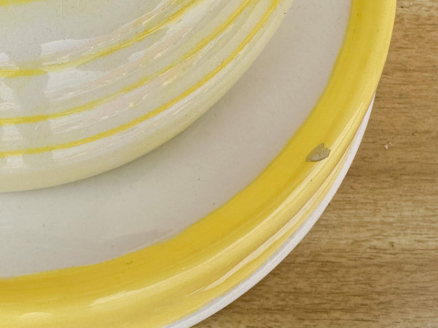 Cute Yellow Faux Bamboo Ceramic Lamps